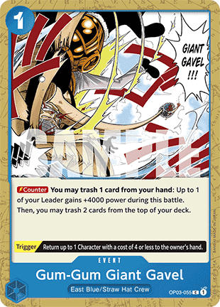 (OP03-055) One Piece TCG PRB01: The Best Single: Gum-Gum Giant Gavel (OP03-055) (V.1)  Common