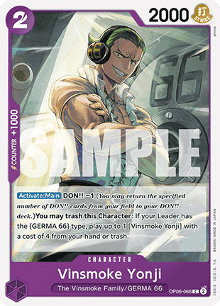 (OP06-066) One Piece TCG PRB01: The Best Single: Vinsmoke Yonji (OP06-066) (V.1)  Common