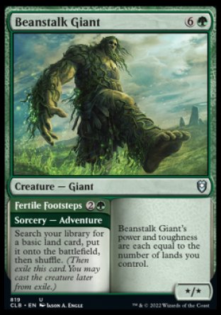 (819) Magic The Gathering Commander Legends: Battle for Baldur's Gate: Extras Single: Beanstalk Giant // Fertile Footsteps  Uncommon