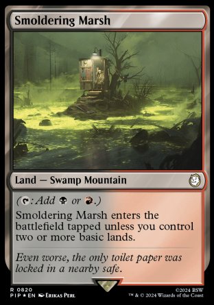 (820) Magic The Gathering Universes Beyond: Fallout: Extras Single: Smoldering Marsh (V.2)  Rare