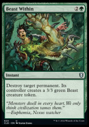 (820) Magic The Gathering Commander Legends: Battle for Baldur's Gate: Extras Single: Beast Within  Uncommon