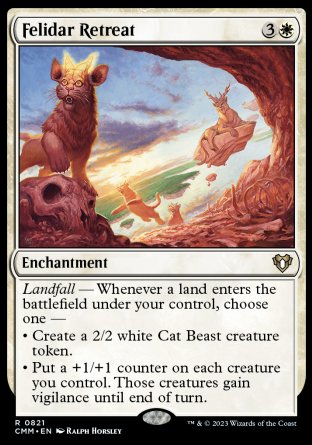 (821) Magic The Gathering Commander Masters: Extras Single: Felidar Retreat  Rare
