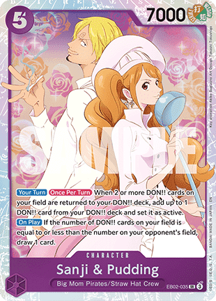 (035) One Piece TCG EB02: Anime 25th Collection Single: Sanji & Pudding (EB02-035) (V.1)  Super Rare