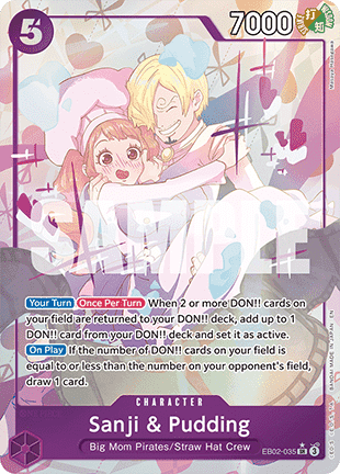 (035) One Piece TCG EB02: Anime 25th Collection Single: Sanji & Pudding (EB02-035) (V.2)  Alternate Art