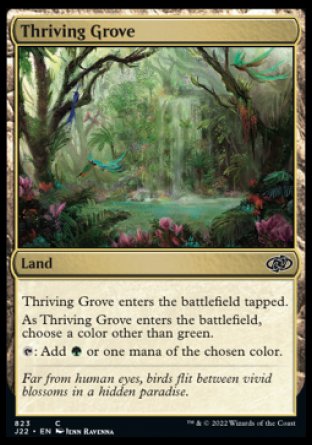(823) Magic The Gathering Jumpstart 2022 Single: Thriving Grove Holo Common