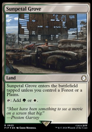 (825) Magic The Gathering Universes Beyond: Fallout: Extras Single: Sunpetal Grove (V.2)  Holo Rare