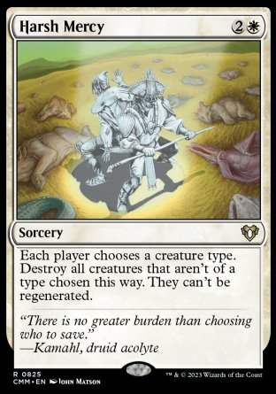 (825) Magic The Gathering Commander Masters: Extras Single: Harsh Mercy  Rare