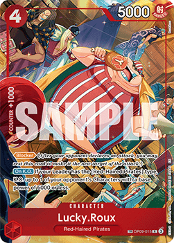 (OP09-015) One Piece TCG OP11: A Fist of Divine Speed Single: Lucky.Roux (OP09-015)  Treasure Rare