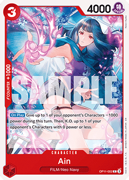 (002) One Piece TCG OP11: A Fist of Divine Speed Single: Ain (OP11-002)  Common
