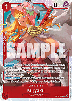 (004) One Piece TCG OP11: A Fist of Divine Speed Single: Kujyaku (OP11-004) (V.1)  Super Rare