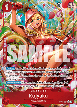 (004) One Piece TCG OP11: A Fist of Divine Speed Single: Kujyaku (OP11-004) (V.2)  Alternate Art