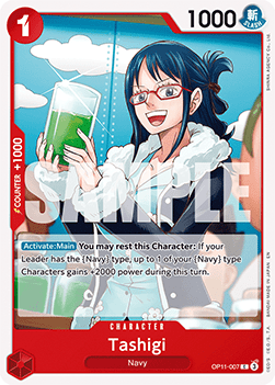 (007) One Piece TCG OP11: A Fist of Divine Speed Single: Tashigi (OP11-007)  Common