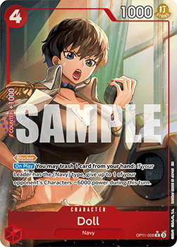 (008) One Piece TCG OP11: A Fist of Divine Speed Single: Doll (OP11-008) (V.2)  Alternate Art