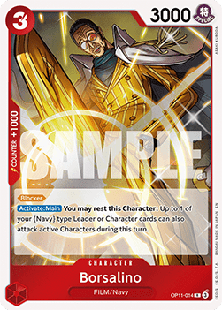 (014) One Piece TCG OP11: A Fist of Divine Speed Single: Borsalino (OP11-014)  Rare