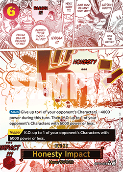 (018) One Piece TCG OP11: A Fist of Divine Speed Single: Honesty Impact (OP11-018) (V.2)  Alternate Art