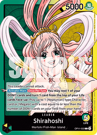 (022) One Piece TCG OP11: A Fist of Divine Speed Single: Shirahoshi (OP11-022) (V.1)  Leader