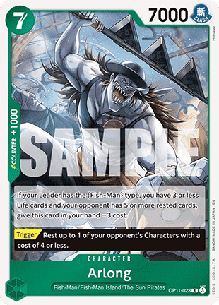 (023) One Piece TCG OP11: A Fist of Divine Speed Single: Arlong (OP11-023) (V.1)  Rare