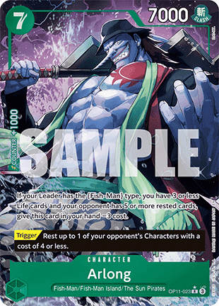 (023) One Piece TCG OP11: A Fist of Divine Speed Single: Arlong (OP11-023) (V.2)  Alternate Art