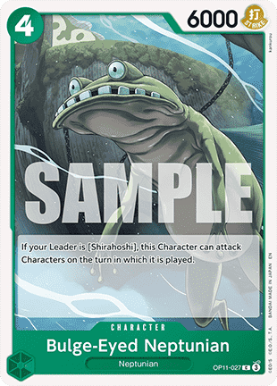 (027) One Piece TCG OP11: A Fist of Divine Speed Single: Bulge-Eyed Neptunian (OP11-027)  Common