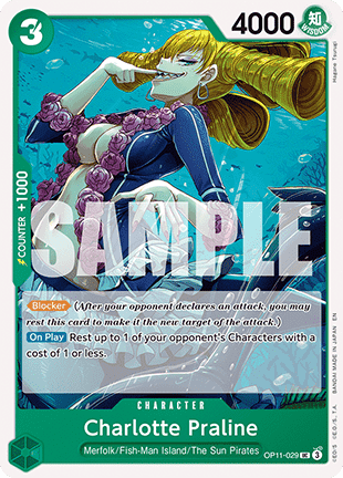 (029) One Piece TCG OP11: A Fist of Divine Speed Single: Charlotte Praline (OP11-029)  Uncommon