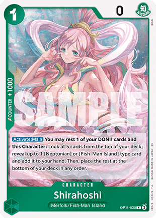 (030) One Piece TCG OP11: A Fist of Divine Speed Single: Shirahoshi (OP11-030)  Rare