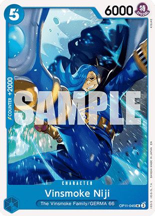 (045) One Piece TCG OP11: A Fist of Divine Speed Single: Vinsmoke Niji (OP11-045)  Uncommon