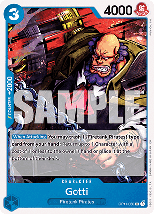 (050) One Piece TCG OP11: A Fist of Divine Speed Single: Gotti (OP11-050)  Common