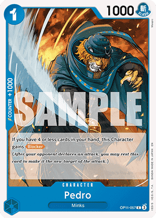 (057) One Piece TCG OP11: A Fist of Divine Speed Single: Pedro (OP11-057)  Common