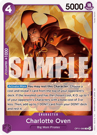 (066) One Piece TCG OP11: A Fist of Divine Speed Single: Charlotte Oven (OP11-066)  Rare