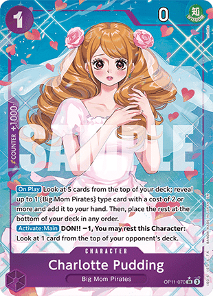 (070) One Piece TCG OP11: A Fist of Divine Speed Single: Charlotte Pudding (OP11-070) (V.2)  Alternate Art