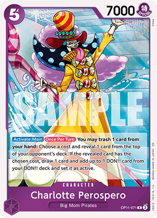 (071) One Piece TCG OP11: A Fist of Divine Speed Single: Charlotte Perospero (OP11-071)  Rare