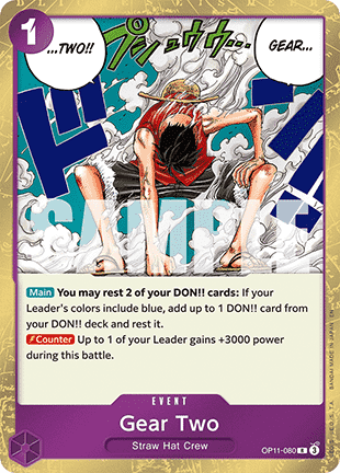 (080) One Piece TCG OP11: A Fist of Divine Speed Single: Gear Two (OP11-080) (V.1)  Rare