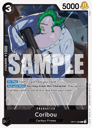 (086) One Piece TCG OP11: A Fist of Divine Speed Single: Coribou (OP11-086)  Common