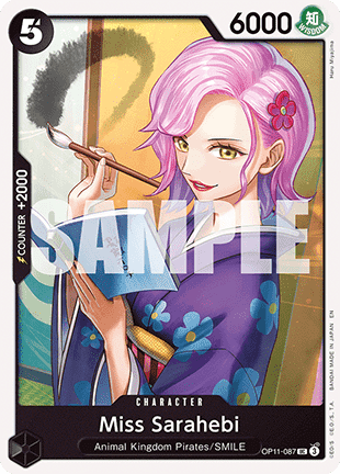 (087) One Piece TCG OP11: A Fist of Divine Speed Single: Miss Sarahebi (OP11-087)  Uncommon