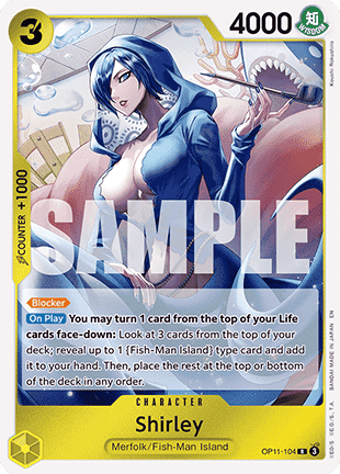 (104) One Piece TCG OP11: A Fist of Divine Speed Single: Shirley (OP11-104)  Rare