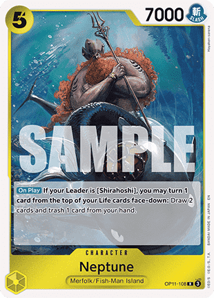 (108) One Piece TCG OP11: A Fist of Divine Speed Single: Neptune (OP11-108)  Rare
