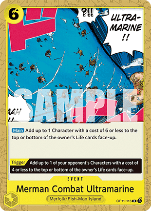 (116) One Piece TCG OP11: A Fist of Divine Speed Single: Merman Combat Ultramarine (OP11-116)  Common