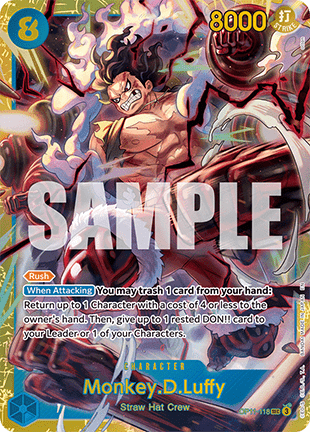 (118) One Piece TCG OP11: A Fist of Divine Speed Single: Monkey.D.Luffy (OP11-118) (V.1)  Secret Rare