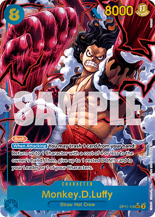 (118) One Piece TCG OP11: A Fist of Divine Speed Single: Monkey.D.Luffy (OP11-118) (V.2)  Alternate Art