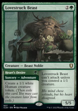 (827) Magic The Gathering Commander Legends: Battle for Baldur's Gate: Extras Single: Lovestruck Beast // Heart's Desire  Rare