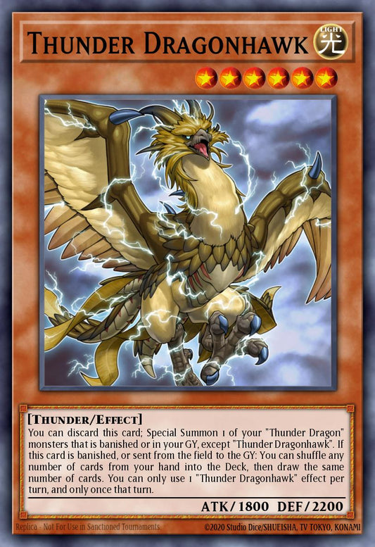 (168) YuGiOh TCG MP19: 2019 Gold Sarcophagus Tin Mega Pack Single: Thunder Dragonhawk  Secret Rare