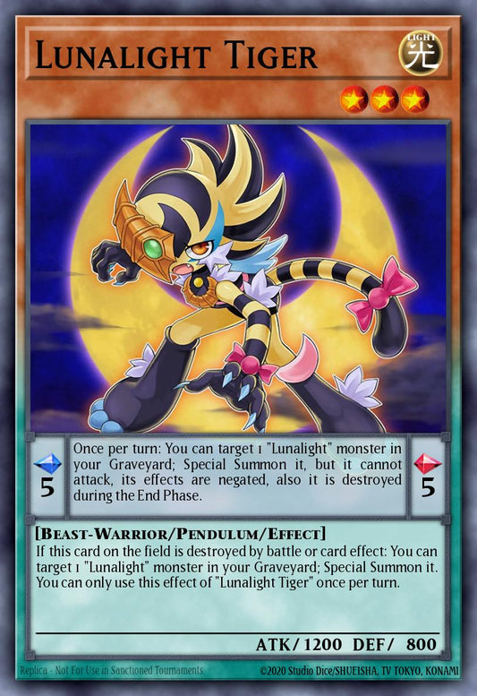 (020) YuGiOh TCG RA04: Quarter Century Stampede Single: Lunalight Tiger (V.5 - Quarter Century Secret Rare)  Quarter Century Secret Rare