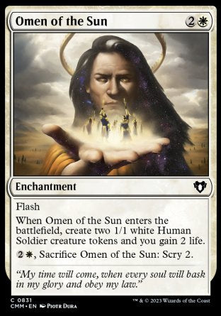 (831) Magic The Gathering Commander Masters: Extras Single: Omen of the Sun  Common