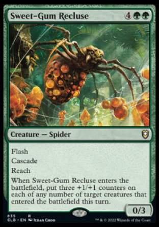 (835) Magic The Gathering Commander Legends: Battle for Baldur's Gate: Extras Single: Sweet-Gum Recluse  Rare