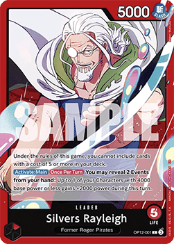 (001) One Piece TCG OP12: Legacy of the Master Single: Silvers Rayleigh (OP12-001) (V.1)  Leader