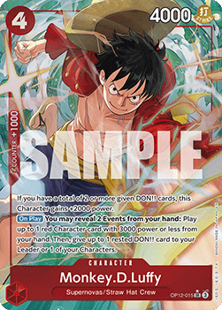 (015) One Piece TCG OP12: Legacy of the Master Single: Monkey.D.Luffy (OP12-015) (V.2)  Alternate Art