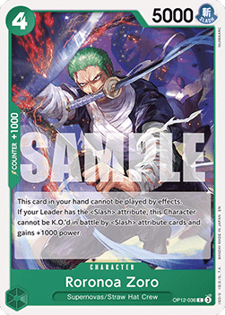 (036) One Piece TCG OP12: Legacy of the Master Single: Roronoa Zoro (OP12-036)  Common