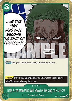 (039) One Piece TCG OP12: Legacy of the Master Single: Luffy Is the Man Who Will Become the King of Pirates!!! (OP12-039)  Rare
