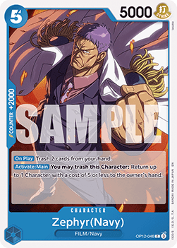 (046) One Piece TCG OP12: Legacy of the Master Single: Zephyr(Navy) (OP12-046)  Common