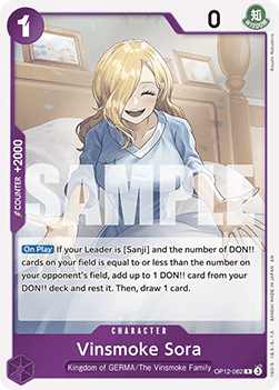 (062) One Piece TCG OP12: Legacy of the Master Single: Vinsmoke Sora (OP12-062)  Rare